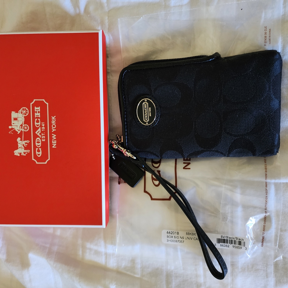 Coach Black Key Card Holder Accessory